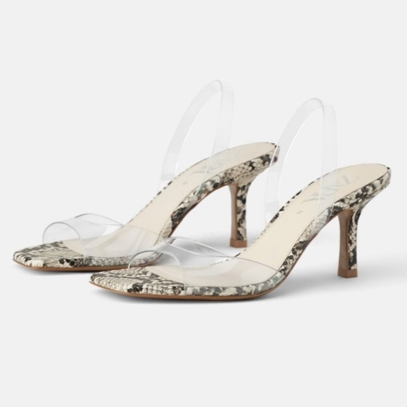 clear heel sandals zara